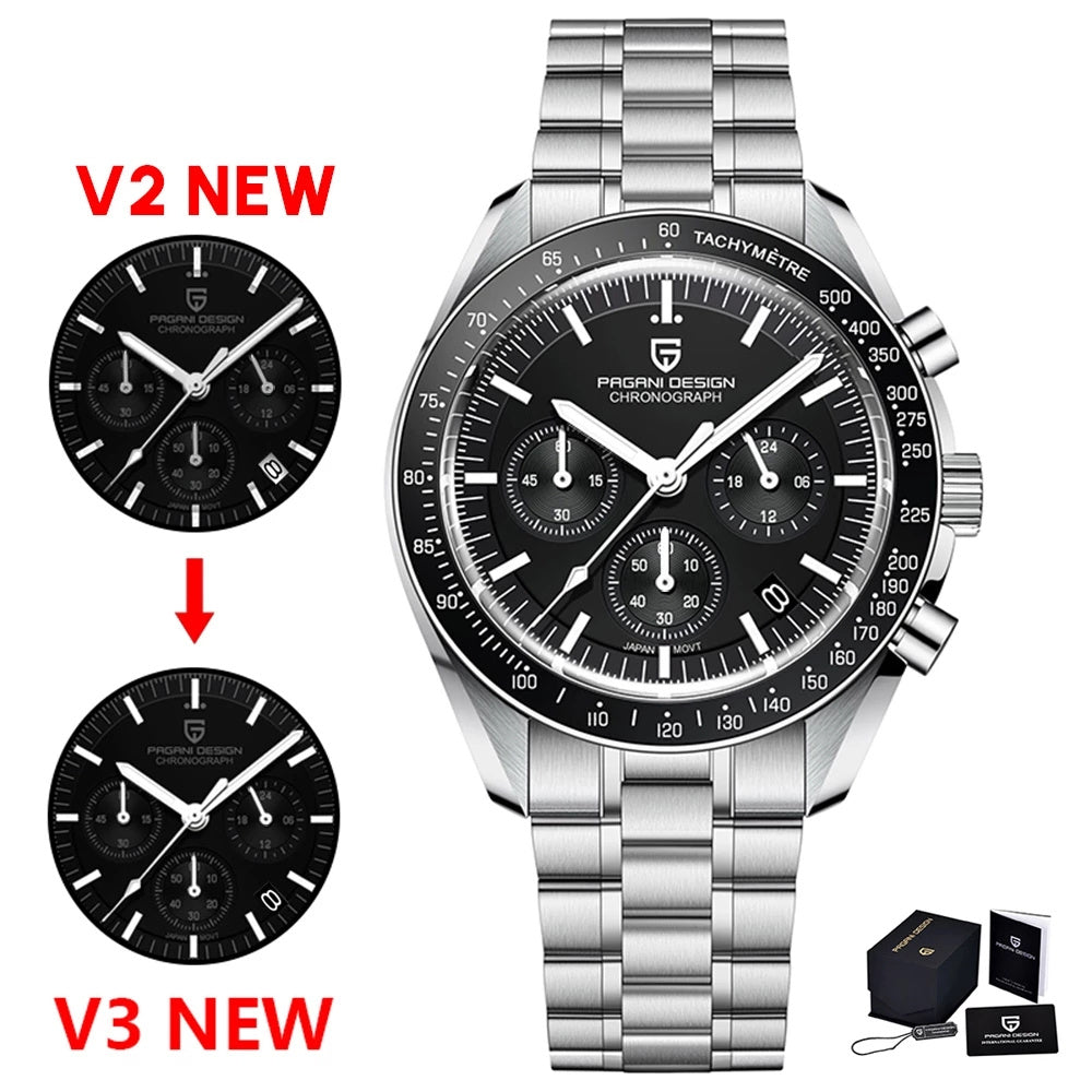 Men's Quartz Watch Multifunctional Calendar Waterproof Chronograph