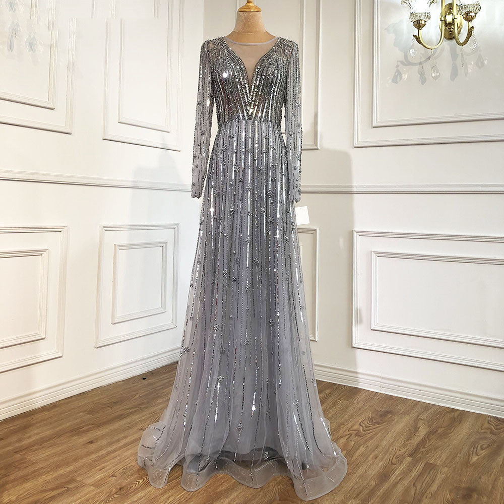 Temperament Luxury High-end Beaded Evening Dress Banquet Skirt