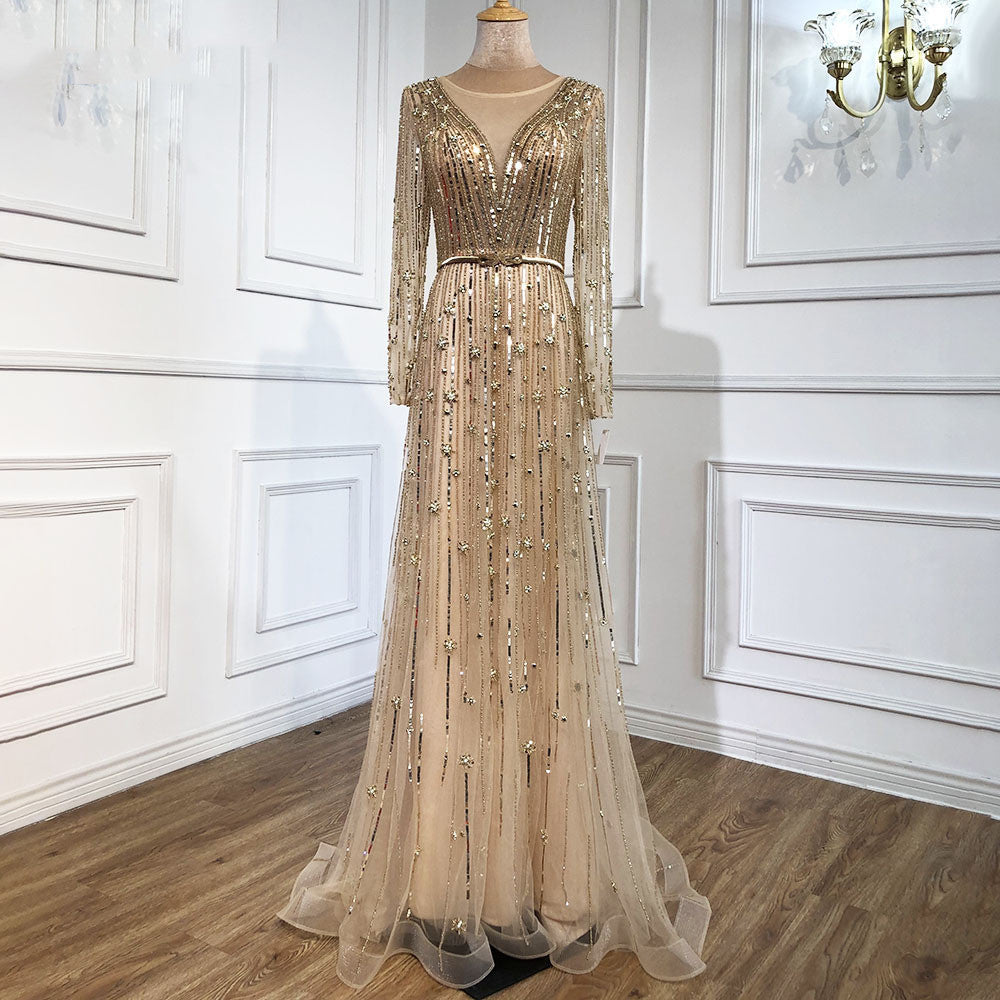 Temperament Luxury High-end Beaded Evening Dress Banquet Skirt