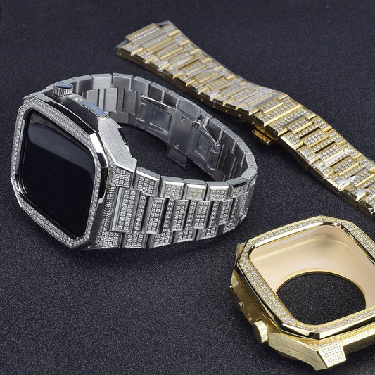 Stainless Steel Full Diamond Modified Watch Protective Case