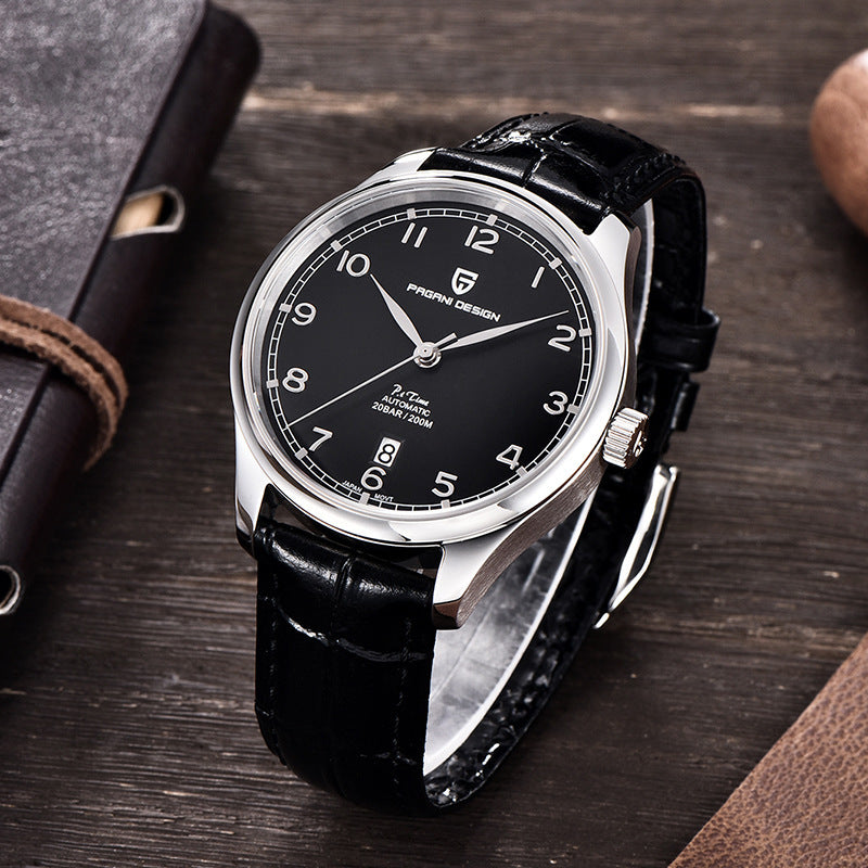 Men's Simple Pin Buckle Calendar Mechanical Watch